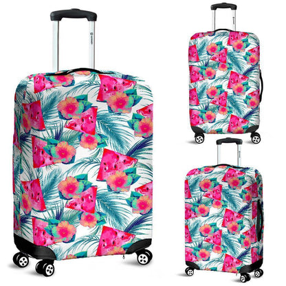 Watermelon Teal Hawaiian Pattern Print Luggage Cover GearFrost