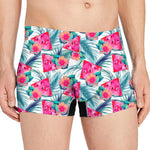 Watermelon Teal Hawaiian Pattern Print Men's Boxer Briefs