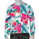 Watermelon Teal Hawaiian Pattern Print Men's Crewneck Sweatshirt GearFrost