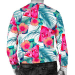 Watermelon Teal Hawaiian Pattern Print Men's Crewneck Sweatshirt GearFrost