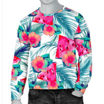 Watermelon Teal Hawaiian Pattern Print Men's Crewneck Sweatshirt GearFrost