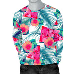 Watermelon Teal Hawaiian Pattern Print Men's Crewneck Sweatshirt GearFrost
