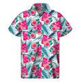 Watermelon Teal Hawaiian Pattern Print Men's Short Sleeve Shirt