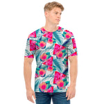 Watermelon Teal Hawaiian Pattern Print Men's T-Shirt