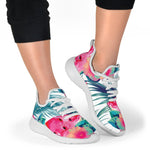 Watermelon Teal Hawaiian Pattern Print Mesh Knit Shoes GearFrost