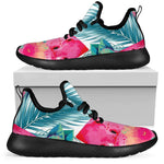 Watermelon Teal Hawaiian Pattern Print Mesh Knit Shoes GearFrost