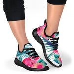Watermelon Teal Hawaiian Pattern Print Mesh Knit Shoes GearFrost
