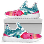 Watermelon Teal Hawaiian Pattern Print Mesh Knit Shoes GearFrost