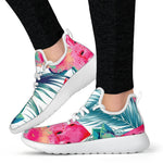 Watermelon Teal Hawaiian Pattern Print Mesh Knit Shoes GearFrost