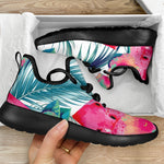 Watermelon Teal Hawaiian Pattern Print Mesh Knit Shoes GearFrost