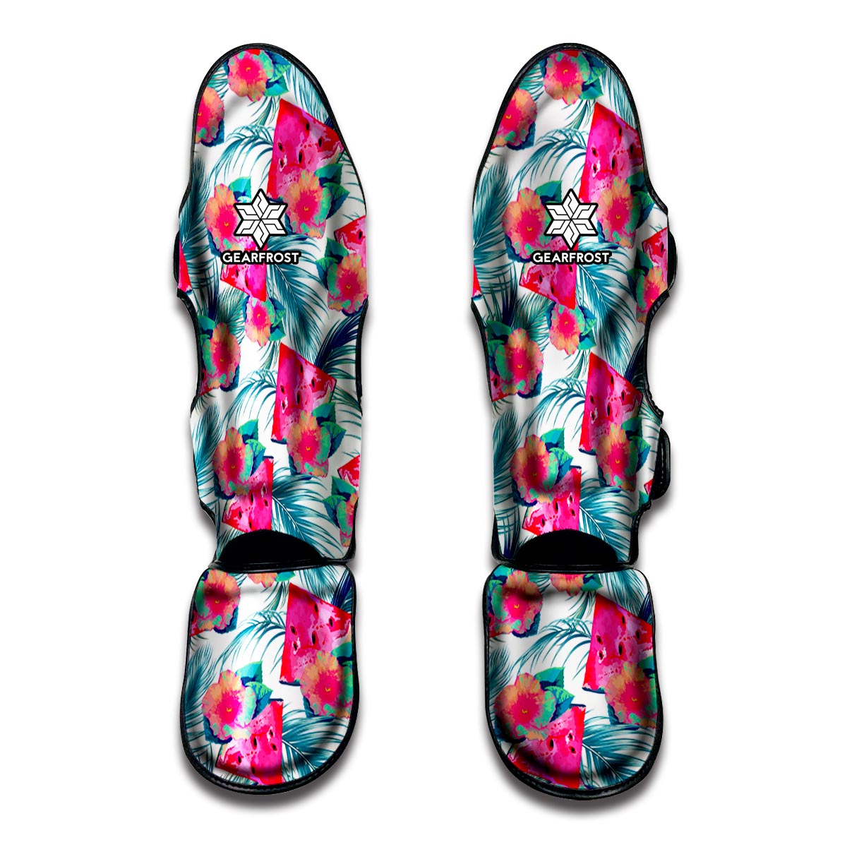 Watermelon Teal Hawaiian Pattern Print Muay Thai Shin Guard