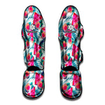 Watermelon Teal Hawaiian Pattern Print Muay Thai Shin Guard