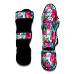 Watermelon Teal Hawaiian Pattern Print Muay Thai Shin Guard