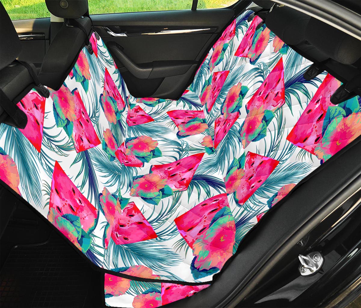 Watermelon Teal Hawaiian Pattern Print Pet Car Back Seat Cover