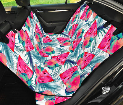 Watermelon Teal Hawaiian Pattern Print Pet Car Back Seat Cover