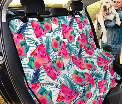 Watermelon Teal Hawaiian Pattern Print Pet Car Back Seat Cover
