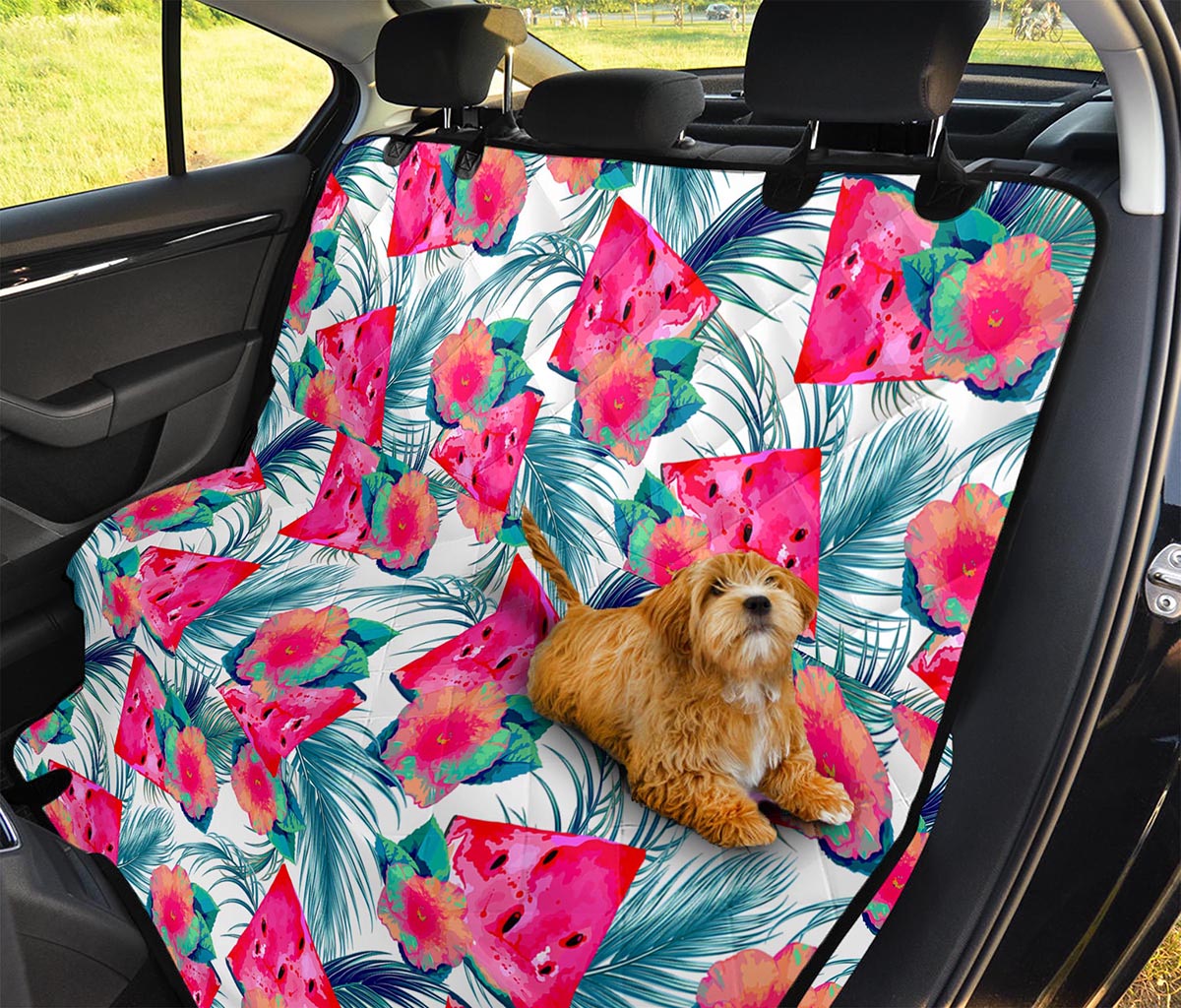 Watermelon Teal Hawaiian Pattern Print Pet Car Back Seat Cover