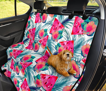 Watermelon Teal Hawaiian Pattern Print Pet Car Back Seat Cover