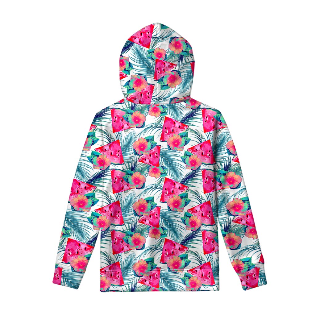 Watermelon Teal Hawaiian Pattern Print Pullover Hoodie