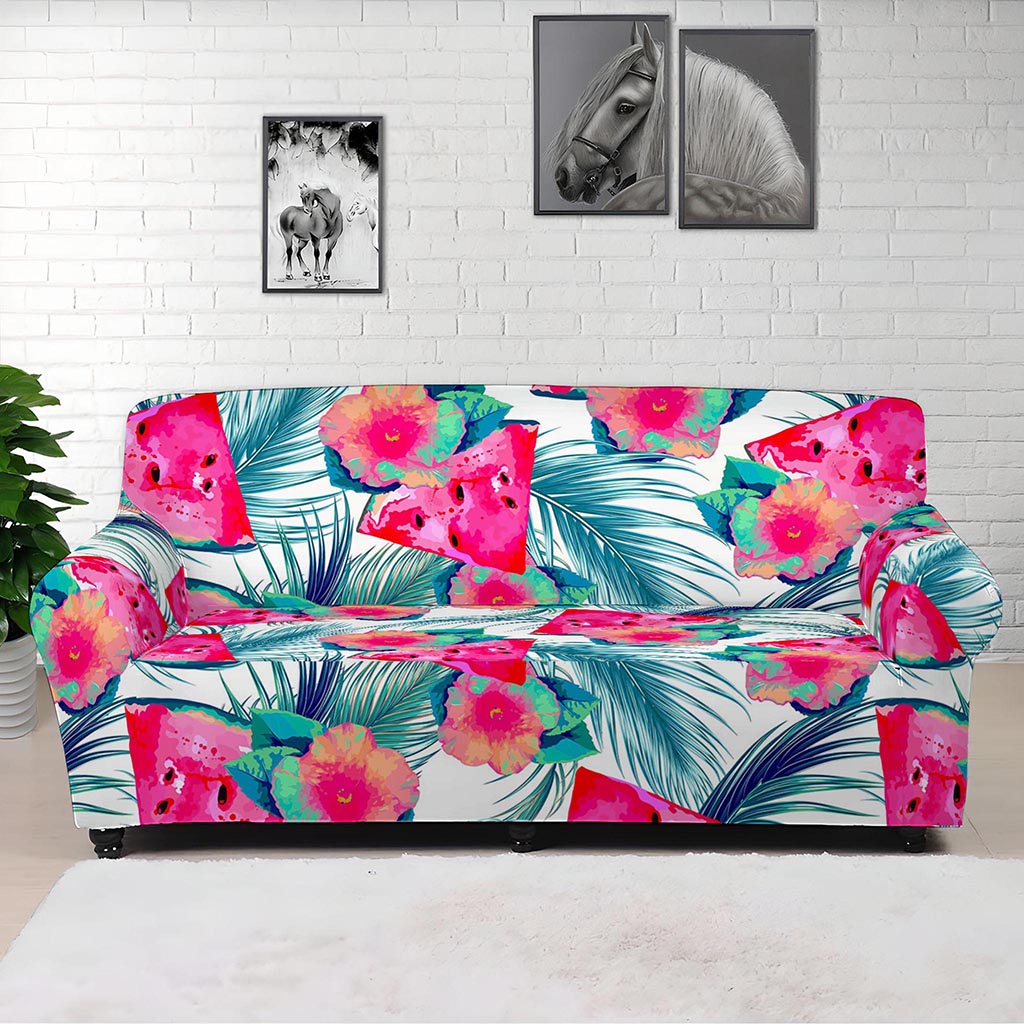Watermelon Teal Hawaiian Pattern Print Sofa Cover