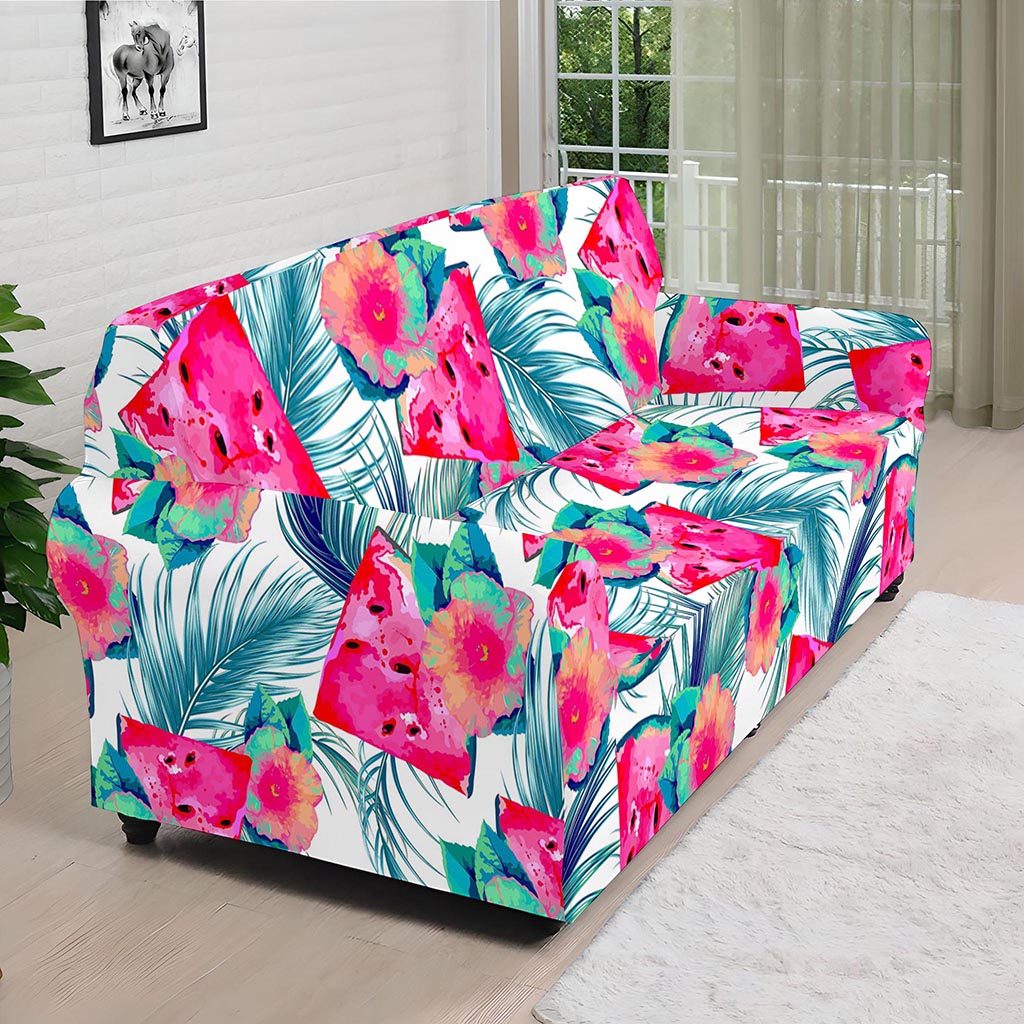 Watermelon Teal Hawaiian Pattern Print Sofa Cover
