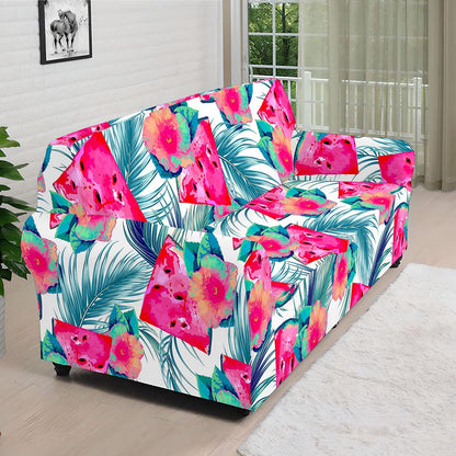 Watermelon Teal Hawaiian Pattern Print Sofa Cover