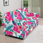 Watermelon Teal Hawaiian Pattern Print Sofa Cover