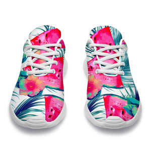 Watermelon Teal Hawaiian Pattern Print Sport Shoes GearFrost