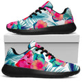 Watermelon Teal Hawaiian Pattern Print Walking Shoes