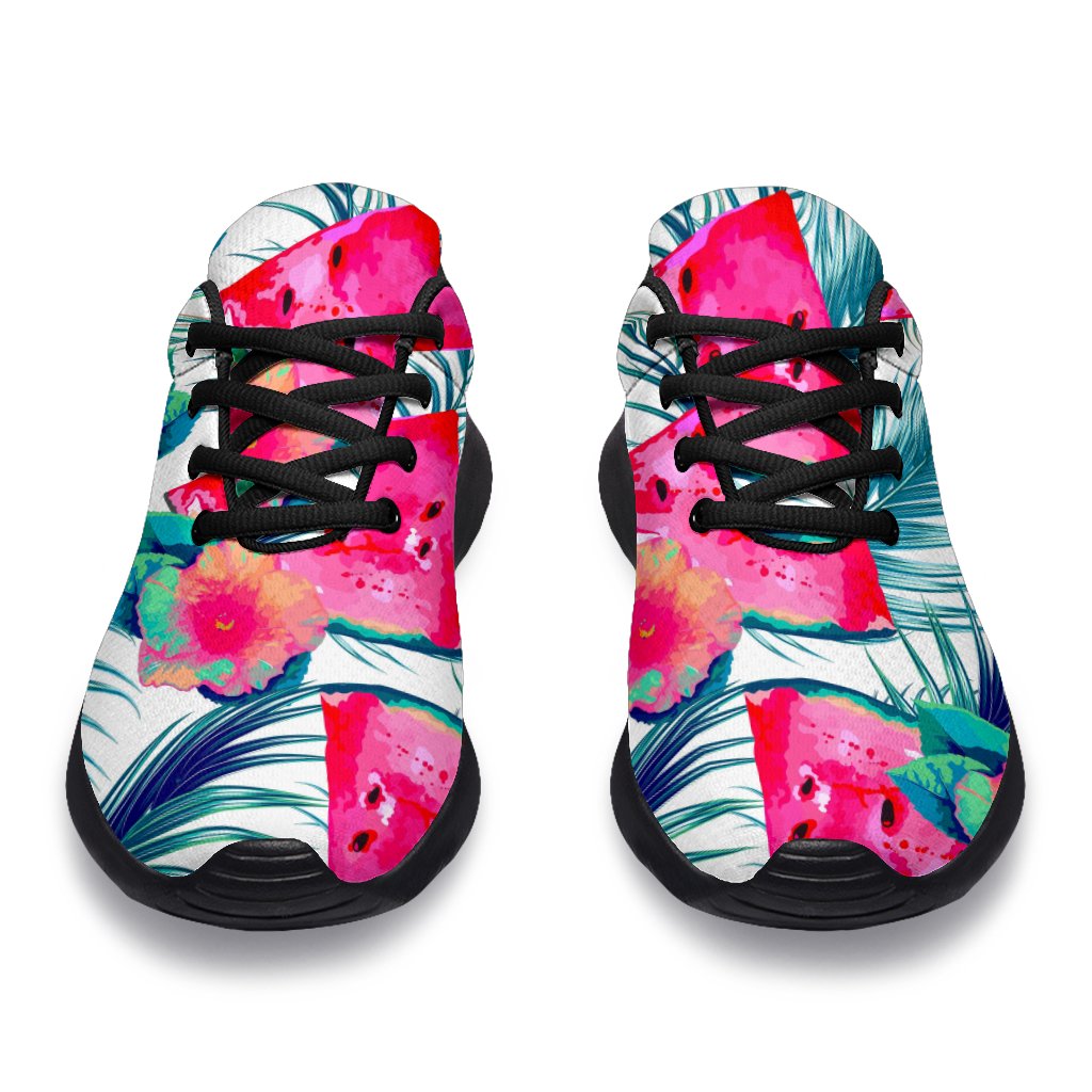 Watermelon Teal Hawaiian Pattern Print Sport Shoes GearFrost