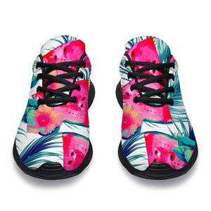 Watermelon Teal Hawaiian Pattern Print Sport Shoes GearFrost