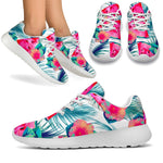 Watermelon Teal Hawaiian Pattern Print Sport Shoes GearFrost