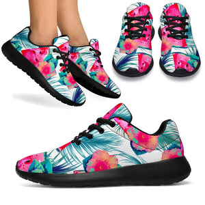 Watermelon Teal Hawaiian Pattern Print Sport Shoes GearFrost