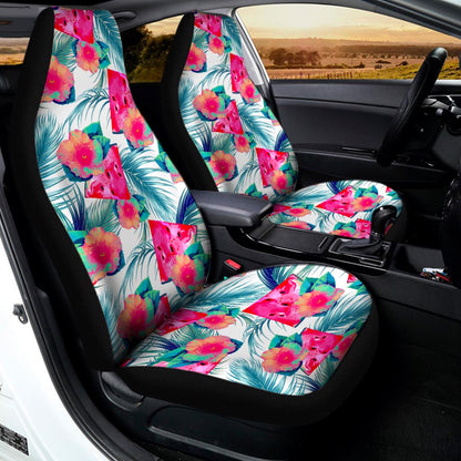 Watermelon Teal Hawaiian Pattern Print Universal Fit Car Seat Covers