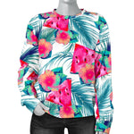 Watermelon Teal Hawaiian Pattern Print Women's Crewneck Sweatshirt GearFrost
