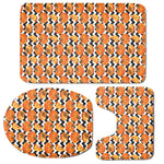 Wave Pumpkin Pattern Print 3 Piece Bath Mat Set