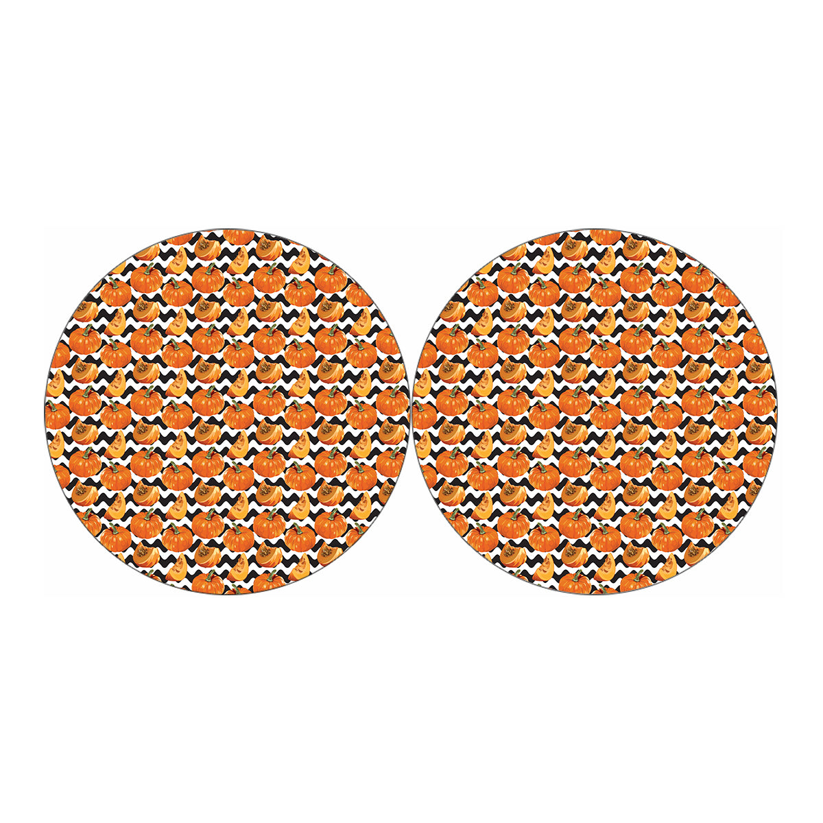 Wave Pumpkin Pattern Print Car Coasters