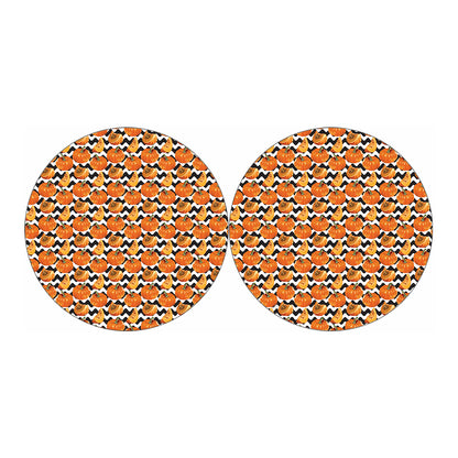 Wave Pumpkin Pattern Print Car Coasters