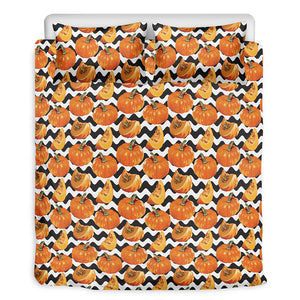 Wave Pumpkin Pattern Print Duvet Cover Bedding Set