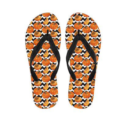 Wave Pumpkin Pattern Print Flip Flops