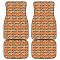 Wave Pumpkin Pattern Print Front and Back Car Floor Mats