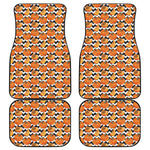 Wave Pumpkin Pattern Print Front and Back Car Floor Mats