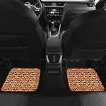 Wave Pumpkin Pattern Print Front and Back Car Floor Mats