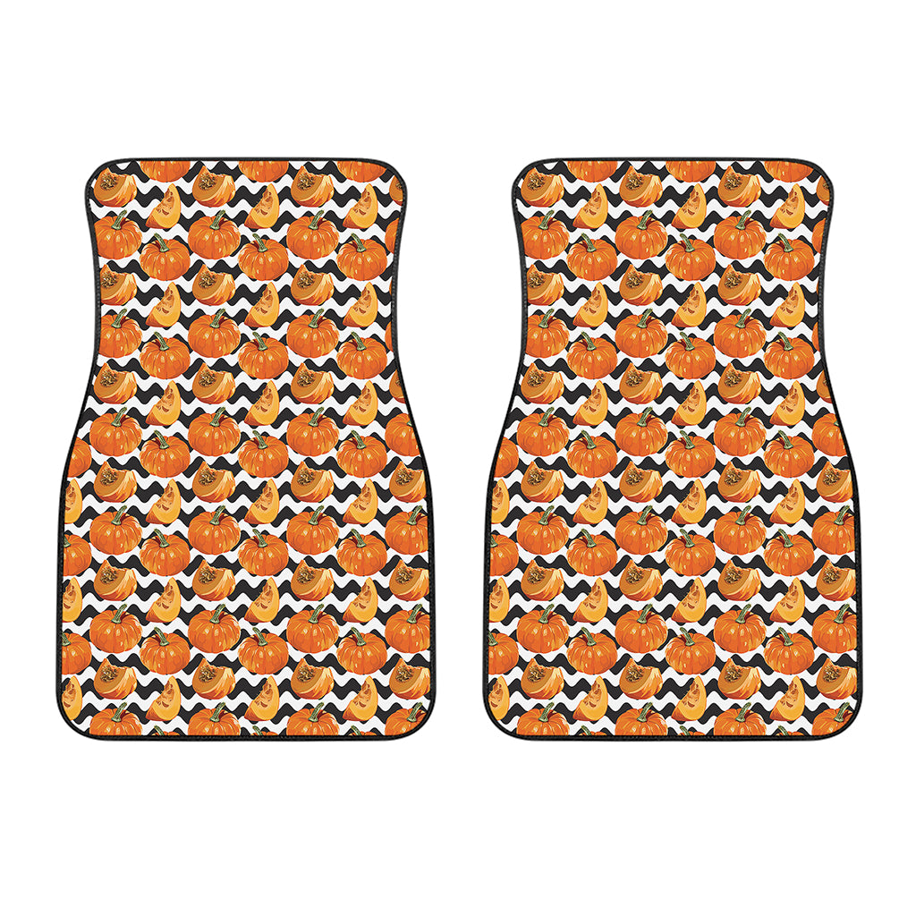 Wave Pumpkin Pattern Print Front Car Floor Mats