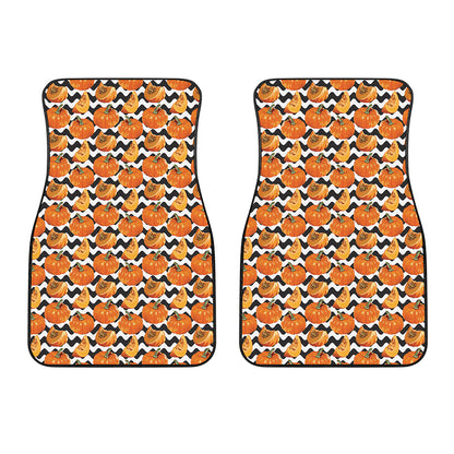 Wave Pumpkin Pattern Print Front Car Floor Mats
