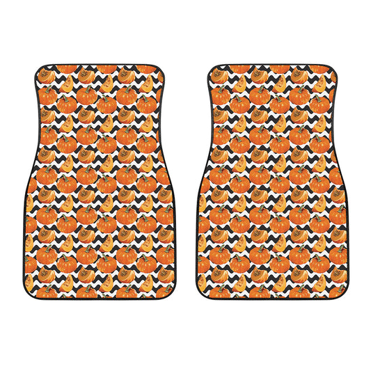 Wave Pumpkin Pattern Print Front Car Floor Mats