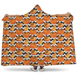 Wave Pumpkin Pattern Print Hooded Blanket