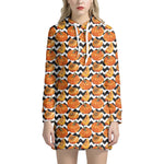 Wave Pumpkin Pattern Print Hoodie Dress