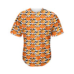 Wave Pumpkin Pattern Print Men's Baseball Jersey