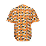 Wave Pumpkin Pattern Print Men's Baseball Jersey